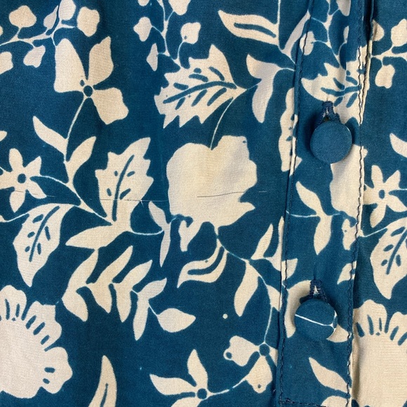 Natalie Martin Remy Teal Blue Floral Silk Blouse - Picture 9 of 11